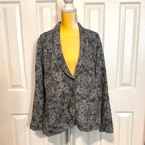 Ruff Hewn Gray Blazer Textured Lapel Lightweight
